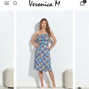 Veronica M Multicolor Strapless Dress
